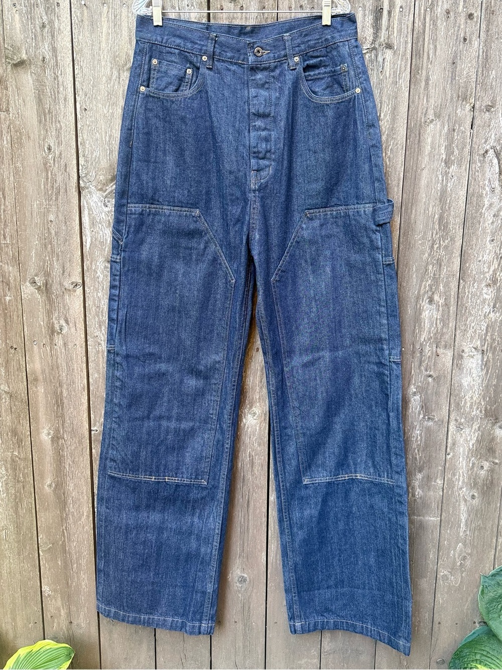 Rick Owens DRKSHDW Double Knee Geth Cut Jeans Indigo Blue Wide Leg 34 - Picture 2 of 10